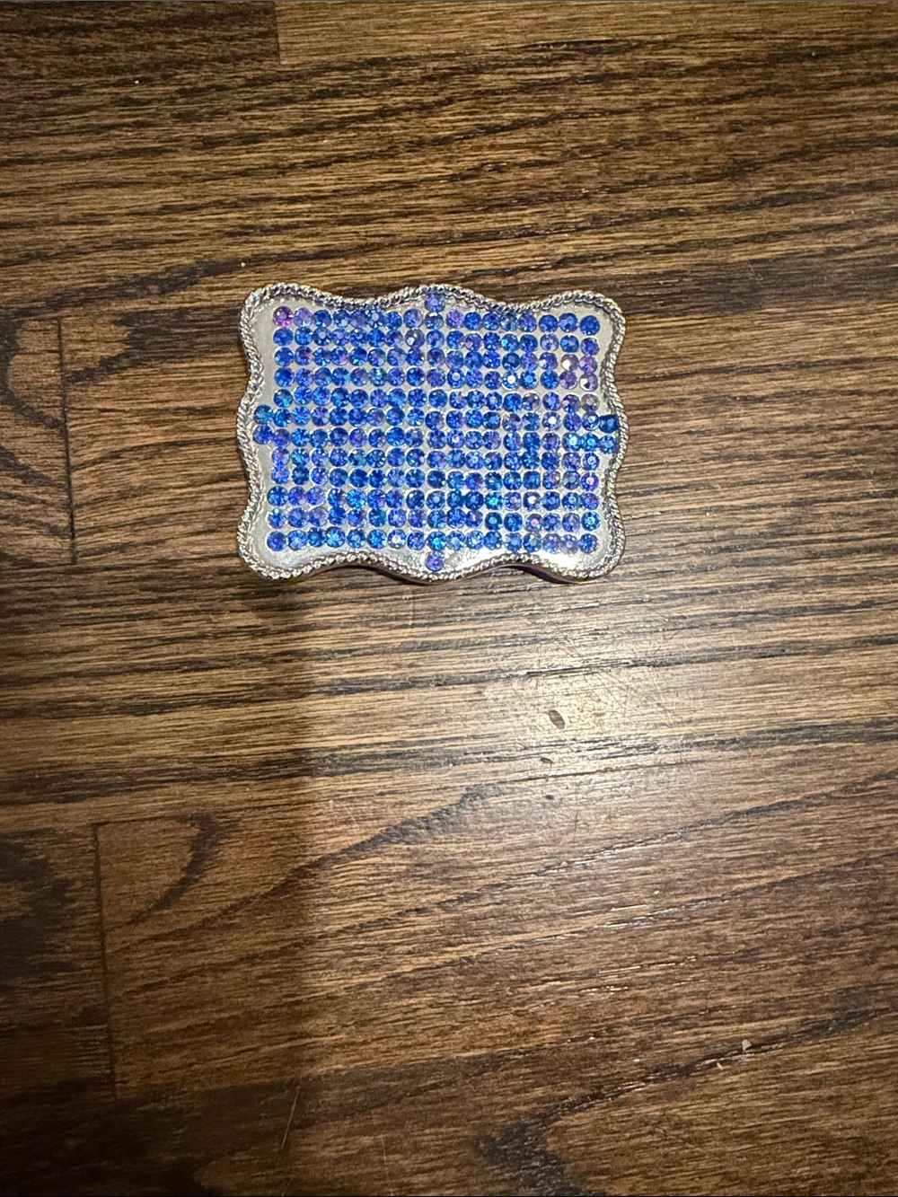 Blue Crystal Embellished Belt Buckle